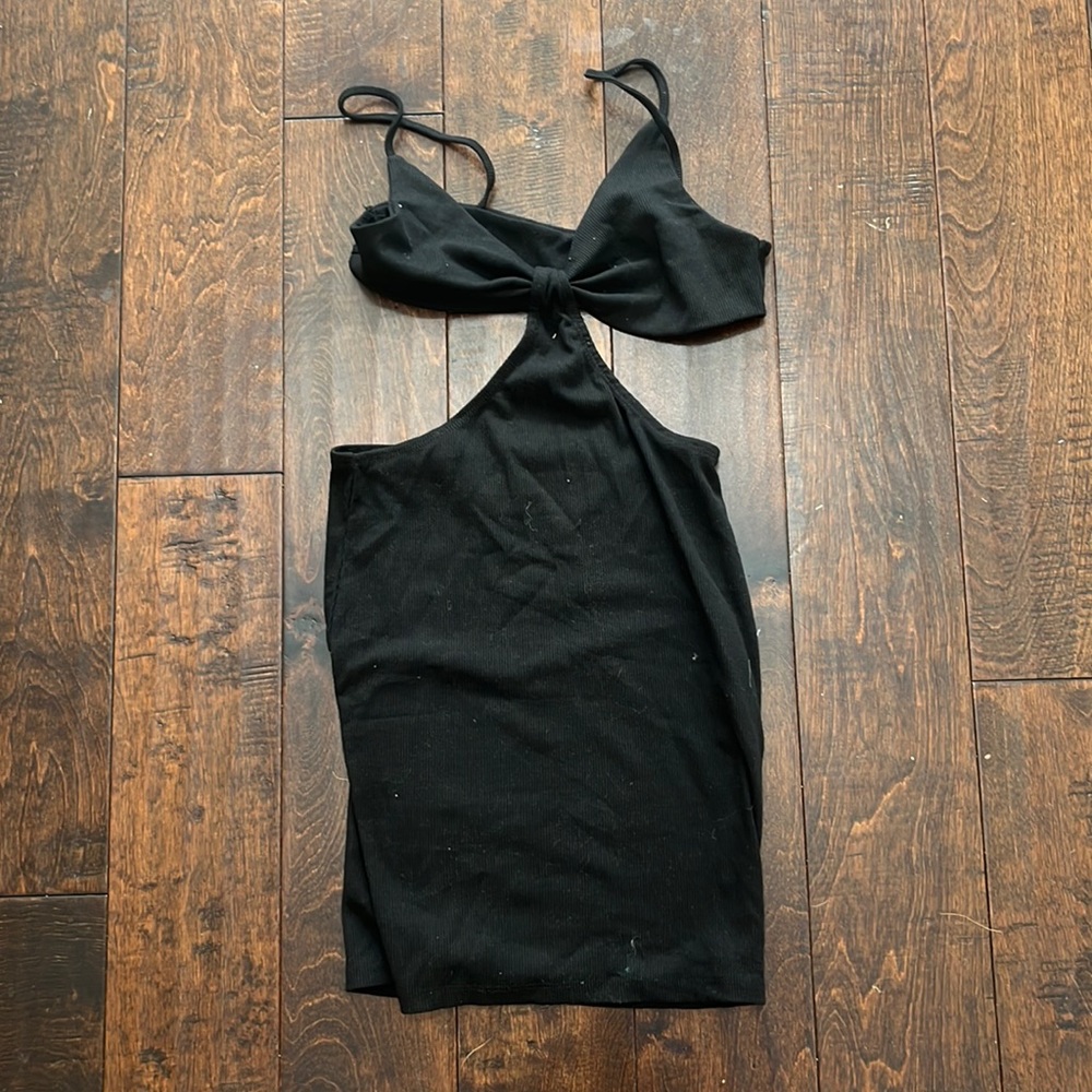 Black cutout mini dress